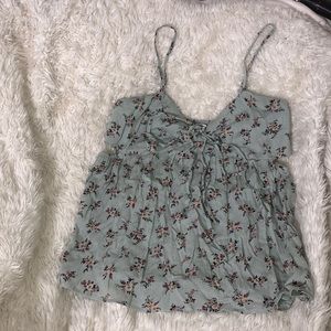 American Eagle Floral Cutout Top